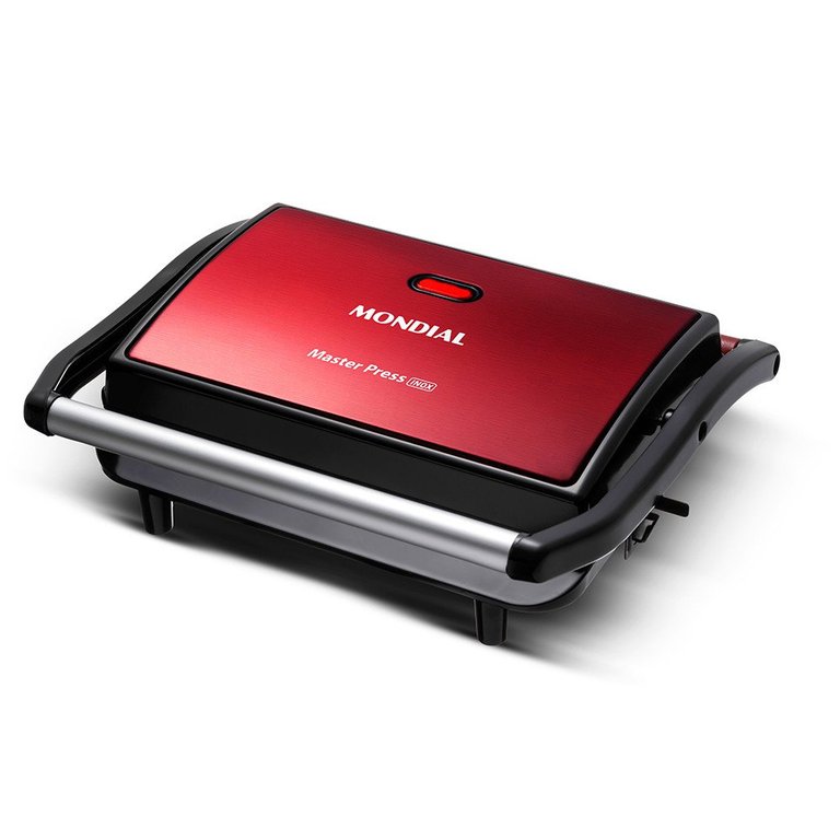 Press Grill Master Press Mondial Vermelho Inox 1000w 110v Pg-01-rc