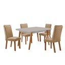 Ver imagem 1 de Mesa de Jantar Copper 120cm Madeira Tampo Vidro Canto Copo com 4 Cadeiras Lira