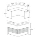 Ver imagem 3 de Balcão de Atendimento em L com Gaveteiro de 4 Gavetas Branco/Nogal/Preto Artany