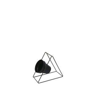 Suporte de Ferro Triângulo Parede 24 X 24 Cm sem o Vaso Grafite Sólido