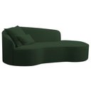 Ver imagem 1 de Divã Recamier Curvo Sala de Estar Recepção Inglaterra 180cm Lado Direito Linho Verde - Amarena Móvei