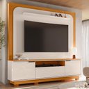 Ver imagem 2 de Estante Home Theater Nilo Cinamomo/off White para Tv até 75” com Pés - Madetec