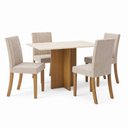 Ver imagem 2 de Conjunto Sala de Jantar Mesa Lana 120cm Tampo MDF Canto Reto 4 Cadeiras Lily