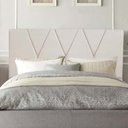 Ver imagem 2 de Cabeceira Estofada Cama Box King Jade 195cm Courino:bege