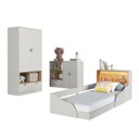 Ver imagem 4 de Quarto Infantil com Cama Solteiro Montessoriana com Iluminação LED, Comoda e Guarda-Roupas Lille Bege/Arenas