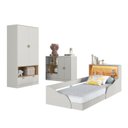 Ver imagem 4 de Quarto Infantil com Cama Solteiro Montessoriana com Iluminação Led, Comoda e Guarda-roupas Lille