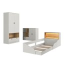 Ver imagem 2 de Quarto Infantil com Cama Solteiro Montessoriana com Iluminação LED, Comoda e Guarda-Roupas Lille Bege/Arenas