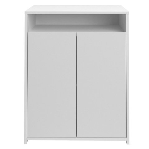 Balcão para Escritório 2 Portas com Nicho Cole Branco