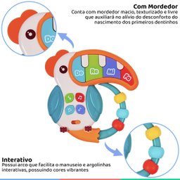 Brinquedo Musical Infantil Educativo Para Bebês Tucano Com Luzes Buba - 3