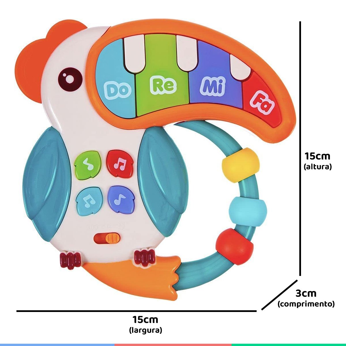 Brinquedo Musical Infantil Educativo Para Bebês Tucano Com Luzes Buba - 4