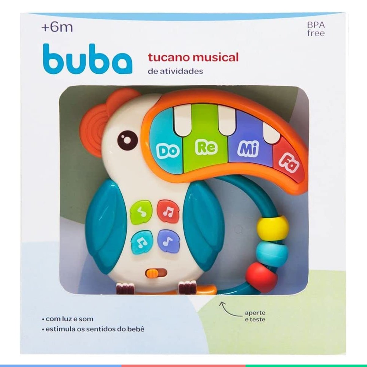 Brinquedo Musical Infantil Educativo Para Bebês Tucano Com Luzes Buba - 6