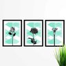 Conjunto Kit 3 Quadros Decorativos Flores Azul E Branco Los Quadros - 1