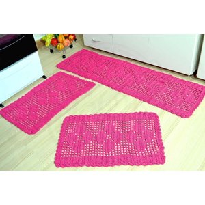 Jogo de Passadeira em Crochê Basic - Pink Arte & Tear