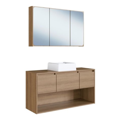Gabinete de Banheiro Suspenso 110cm com Espelheira Lavinia C