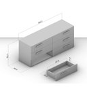 Ver imagem 3 de Cômoda Organizadora 150cm com 6 Gavetas 240839 Linha Lisboa Politorno Móveis