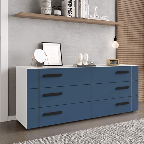 Cômoda Organizadora 150cm com 6 Gavetas 240839 Linha Lisboa Politorno Móveis