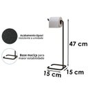 Ver imagem 3 de Kit Toalheiro De Piso E Papeleira De Chão Lovell Preto Lavabo DHom
