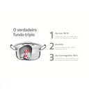 Ver imagem 2 de Panela Tramontina Professional em Aço Inox Fundo Triplo com Tampa Plana Detalhe Satinado 24 Cm 4,7 L