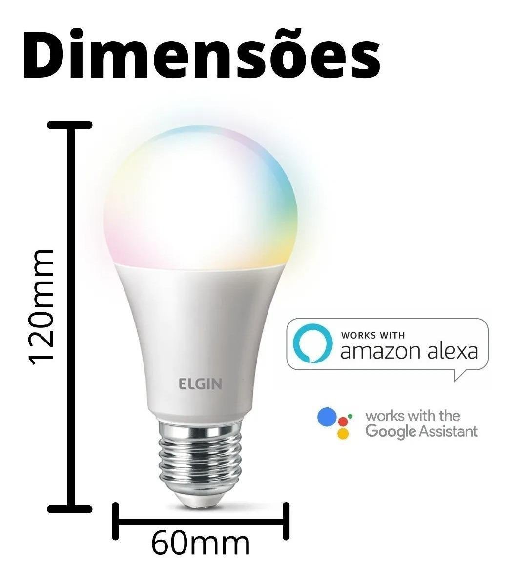 Lampada Inteligente Led Bulbo 10w Bivolt Smart Color - Elgin - 3