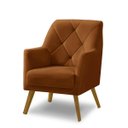 Ver imagem 1 de Poltrona Decorativa Bordada Magali Veludo Laranjado Lansofbr Lansof Brasil Poltrona Magali 1 Lugar B