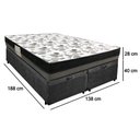 Ver imagem 3 de Cama Box Baú Casal Suede Bipartido + Colchão Ortobom Iso Dupla Face 138x188x60 Cor:preto