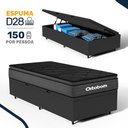 Ver imagem 2 de Cama Box Baú com Colchão Ortobom de Espuma Pillow Top Confort Black Solteiro 88cm
