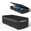 Ver imagem 1 de Cama Box Baú com Colchão Ortobom de Espuma Pillow Top Confort Black Solteiro 88cm