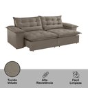 Ver imagem 4 de Sofá Retrátil e Reclinável 290cm Alice Braço 25cm em Veludo Meu Sofá Online