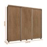 Guarda Roupa Casal Grande 255 Cm 3 Portas de Correr Castanho Colônio Shop Jm - 4