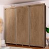 Guarda Roupa Casal Grande 255 Cm 3 Portas de Correr Castanho Colônio Shop Jm - 1