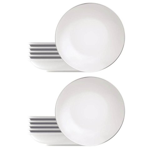 Jogo 12 Pratos Rasos de Jantar Porcelana 28cm Tramontina Ate