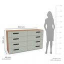 Ver imagem 3 de Cômoda com 8 Gavetas Lisboa Freijó e Verde Oliva Politorno