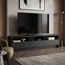 Ver imagem 1 de Rack Domo de Luxo para Sala TV Ate 70 Polegadas Moderna Compacta 3 Gavetas 3 Nichos - Preto