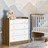Quarto Infantil de Bebê Berço e Cômoda Trocador Laura:branco Carvalho - 9