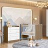 Quarto Infantil de Bebê Berço e Cômoda Trocador Laura:branco Carvalho - 2
