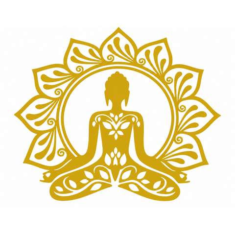 Mandala Meditação Flor de Lótus Decoração de Parede 25cm:Dourado
