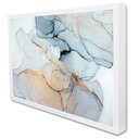 Ver imagem 2 de Quadro Decorativo Abstrato Mármore Neutro em Moldura Caixa Tacolado Moldura Trad 1cm Branca com Vidr
