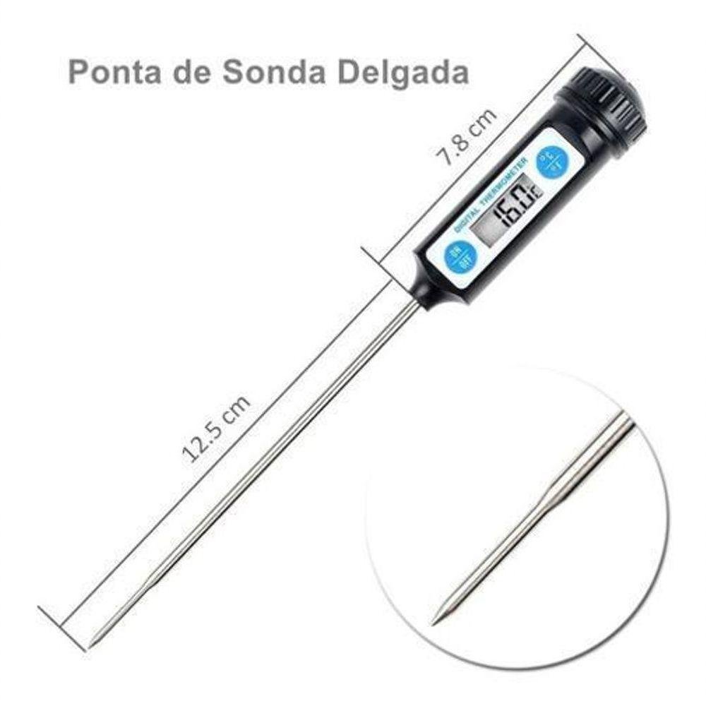 Termômetro Culinário Digital Espeto Alimentos com Bateria - 9