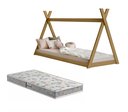 Ver imagem 2 de Cama Infantil Cabana Quarto da Criança Montessoriana Premium Moderna Conforto com Colchão Cor Nature