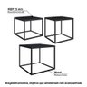 Conjunto Mesa de Centro Cube 3 Pc Estrutura Metálica 24808 Artesano - Preto - 2