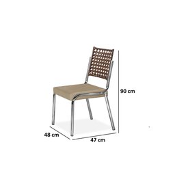 Conjunto Mesa Inovare Cromado RT 1,60X0,90 MDP e Cadeira Nobre Junco Cromado - 2