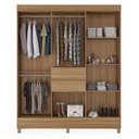 Ver imagem 3 de Guarda Roupa Casal 8 Portas com Espelho e 2 Gavetas Paranaguá Amêndola Touch