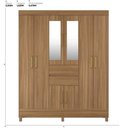Ver imagem 2 de Guarda Roupa Casal 8 Portas com Espelho e 2 Gavetas Paranaguá Amêndola Touch