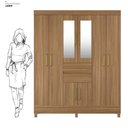 Ver imagem 4 de Guarda Roupa Casal 8 Portas com Espelho e 2 Gavetas Paranaguá Amêndola Touch