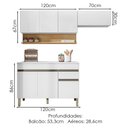 Ver imagem 3 de Cozinha Modulada 3 Pecas Balcao com Tampo Line Ktp Supremo Cp Freijo
