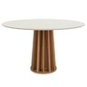 Conjunto Mesa de Jantar 1,35m com Vidro + 6 Cadeiras em Mdf - 6