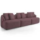 Ver imagem 5 de Sofá 3 Lugares para Sala de Estar Living 228cm Arlo F04 Veludo Lilás Tc-12014 - Lyam Decor