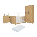 Ver imagem 2 de Quarto de Bebê Completo Berço Americano 3 em 1 Colchão Suspiro Multimóveis Mp4640 Madeirado