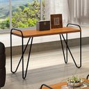 Ver imagem 2 de Mesa de Canto Estilo Industrial Aramado Carvalho Madeira - Bela Móveis