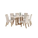 Ver imagem 1 de Mesa Jantar Natali 160 6 Cadeiras Vita Linho - Henn